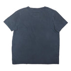 SUPERDRY Womens Navy Blue & Pastel Stripe Graphic T-Shirt UK 12 Short Sleeve