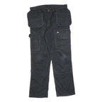 DICKIES Mens Cotton Blend Black Relaxed Straight Trousers W34 L32 Workwear