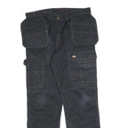 DICKIES Mens Cotton Blend Black Relaxed Straight Trousers W34 L32 Workwear