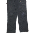 DICKIES Mens Cotton Blend Black Relaxed Straight Trousers W34 L32 Workwear