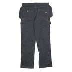 DICKIES Mens Cotton Blend Black Relaxed Straight Trousers W34 L32 Workwear