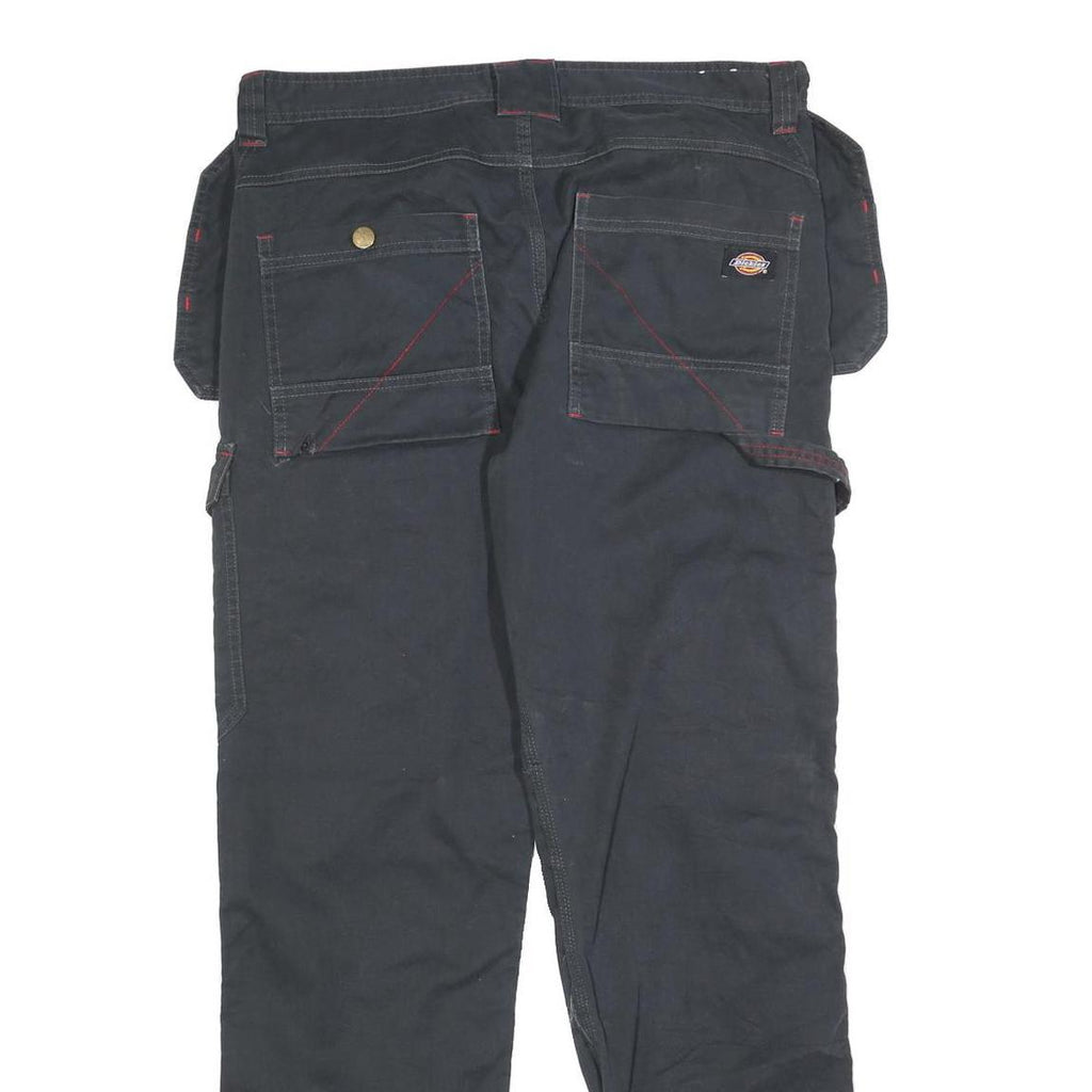 DICKIES Mens Cotton Blend Black Relaxed Straight Trousers W34 L32 Workwear