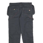DICKIES Mens Cotton Blend Black Relaxed Straight Trousers W34 L32 Workwear