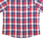 CHAPS Mens Red Blue White Check Shirt XL Casual Summer Smart Short Sleeve