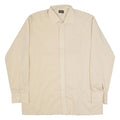 MY LORD Zip Up Mens Plain Shirt Beige Long Sleeve L