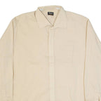MY LORD Zip Up Mens Plain Shirt Beige Long Sleeve L