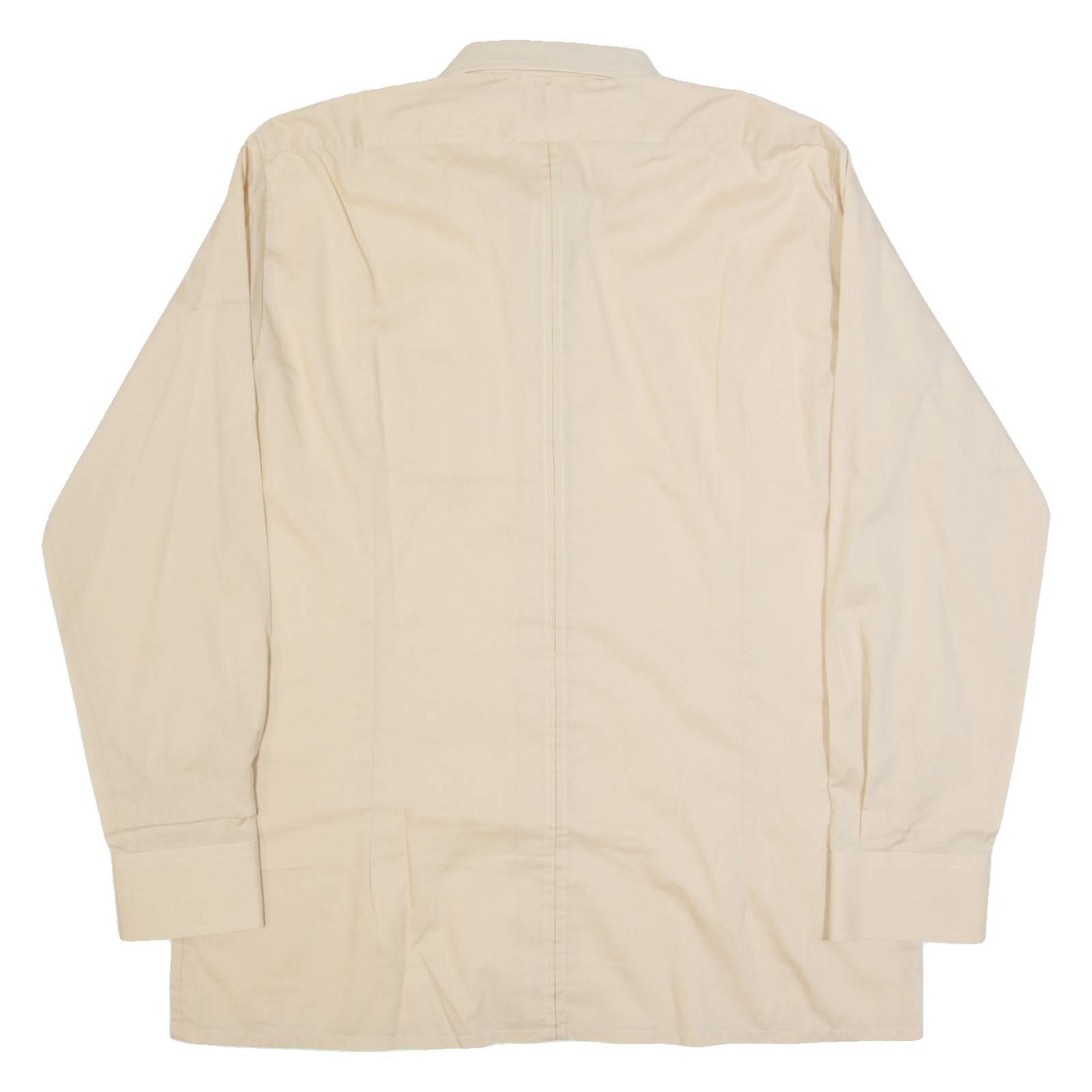 MY LORD Zip Up Mens Plain Shirt Beige Long Sleeve L