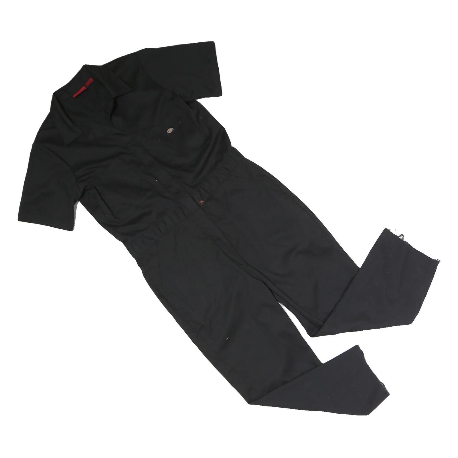 DICKIES Mens Black Cotton Blend Dungarees Regular Fit Short Sleeve M W34 L25