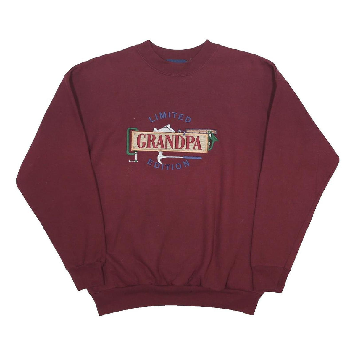 M&C SPORT Mens Maroon Limited Edition Grandpa Crew Neck M Cotton Blend
