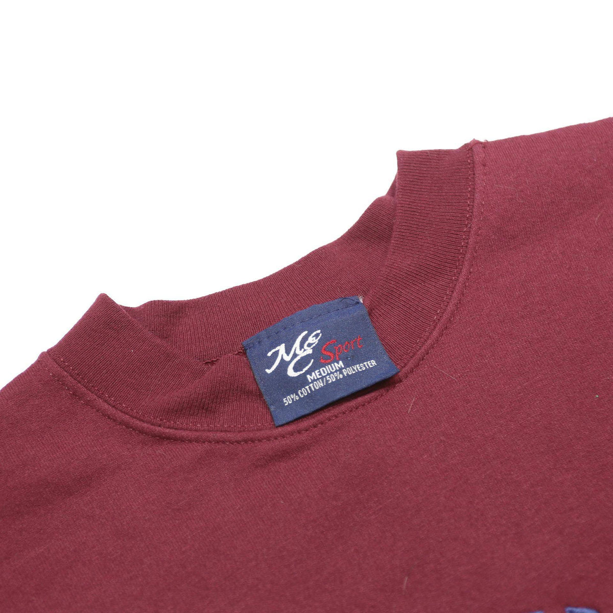 M&C SPORT Mens Maroon Limited Edition Grandpa Crew Neck M Cotton Blend