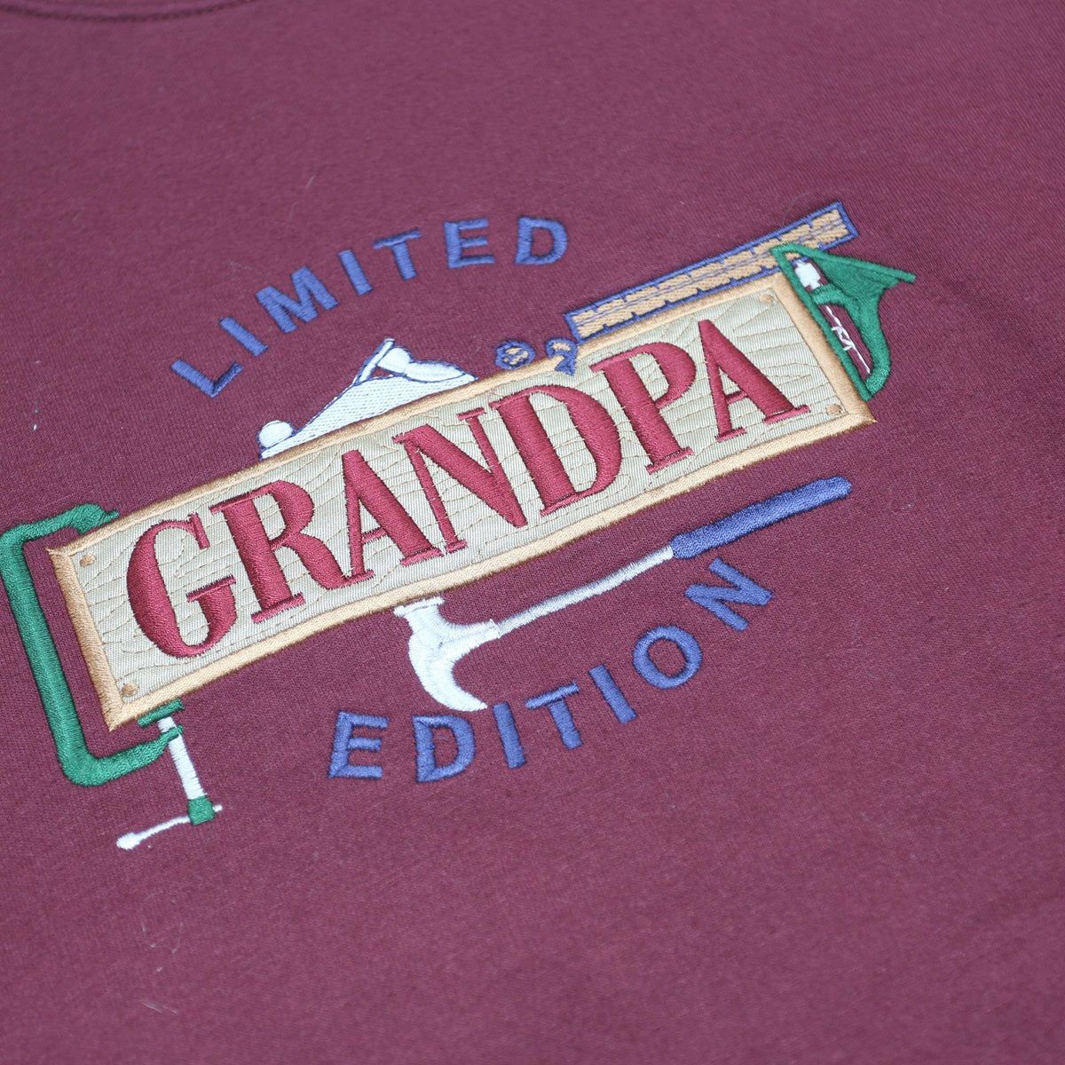 M&C SPORT Mens Maroon Limited Edition Grandpa Crew Neck M Cotton Blend