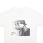 2PAC Mens White Graphic T-Shirt L Short Sleeve Crew Neck Cotton Blend