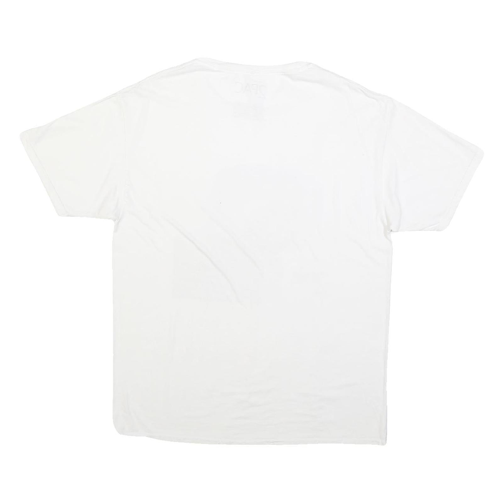2PAC Mens White Graphic T-Shirt L Short Sleeve Crew Neck Cotton Blend