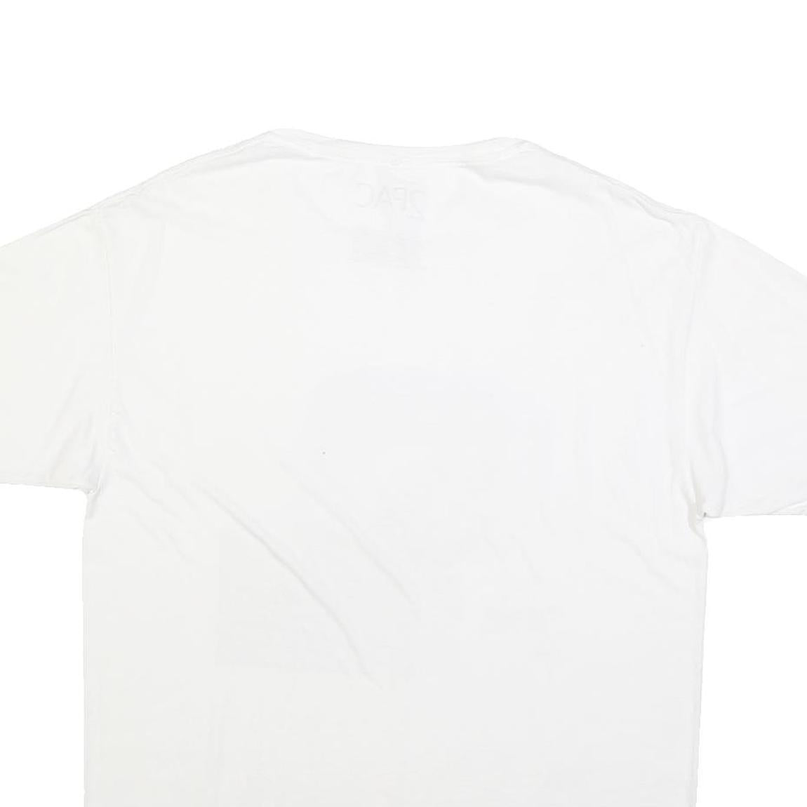 2PAC Mens White Graphic T-Shirt L Short Sleeve Crew Neck Cotton Blend