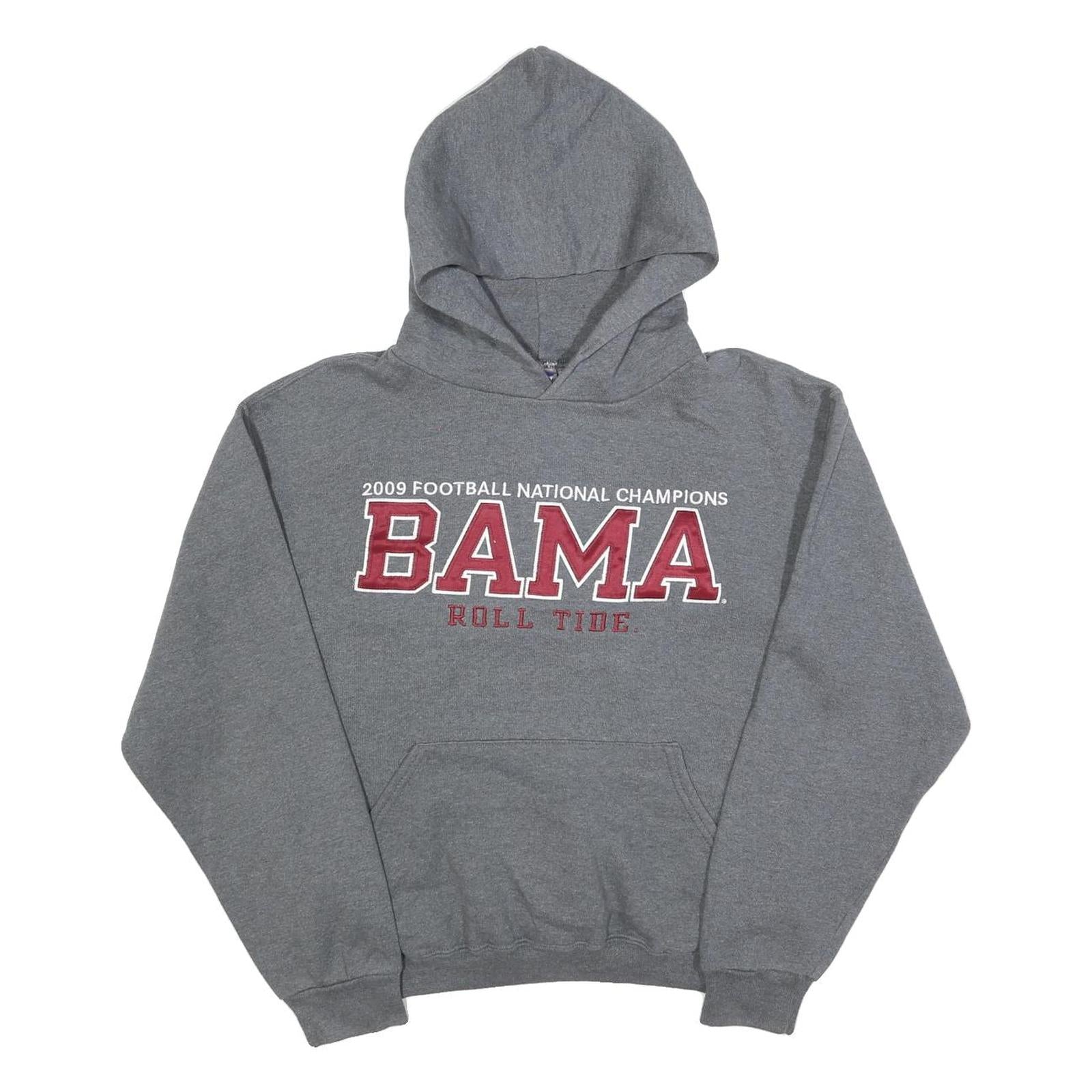 RUSSELL ATHLETIC Mens Grey Bama Football National Champions Hoodie S Cotton