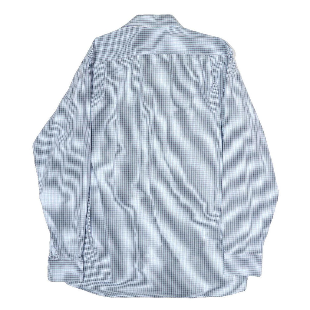 NAUTICA Mens Blue Check Shirt L Cotton Casual Long Sleeve Button Shirt