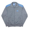 ADIDAS Mens Grey & Blue Track Jacket S Polyester Zip Sportswear