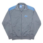 ADIDAS Mens Grey & Blue Track Jacket S Polyester Zip Sportswear
