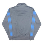 ADIDAS Mens Grey & Blue Track Jacket S Polyester Zip Sportswear