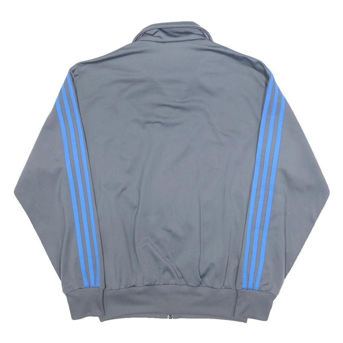 ADIDAS Mens Grey & Blue Track Jacket S Polyester Zip Sportswear