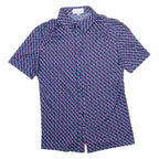 DANILLA Womens Shirt Blue Geometric XS