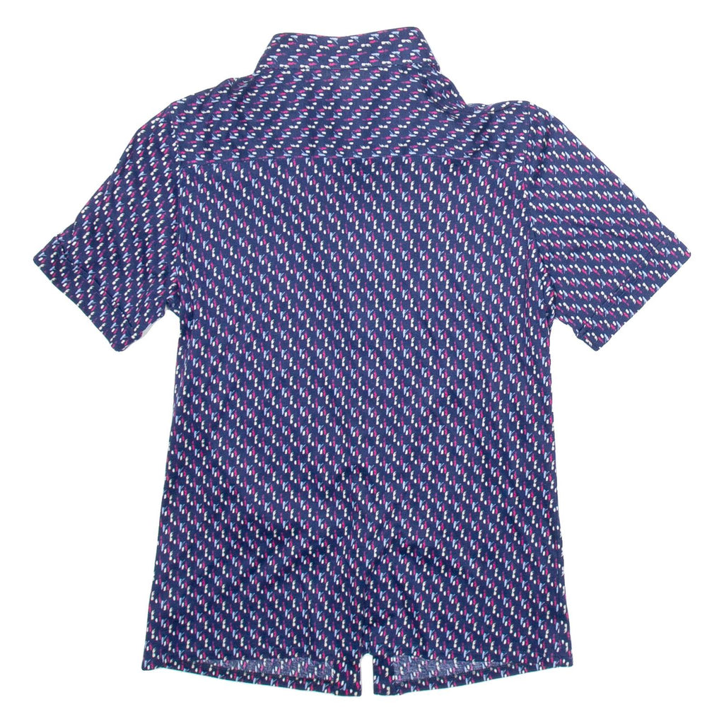 DANILLA Womens Shirt Blue Geometric XS