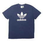 ADIDAS ORIGINALS Mens Blue Graphic T-Shirt L Short Sleeve Crew Neck Casual