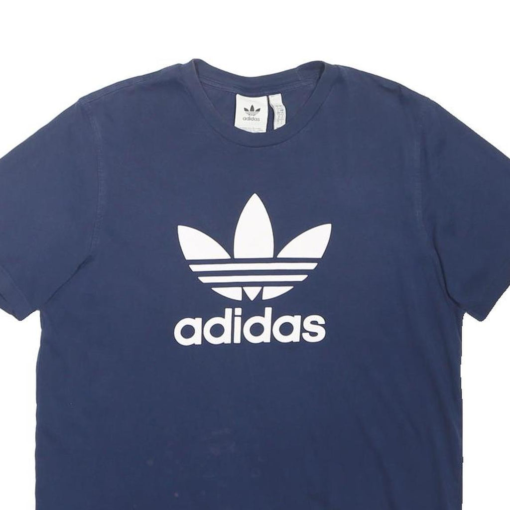 ADIDAS ORIGINALS Mens Blue Graphic T-Shirt L Short Sleeve Crew Neck Casual