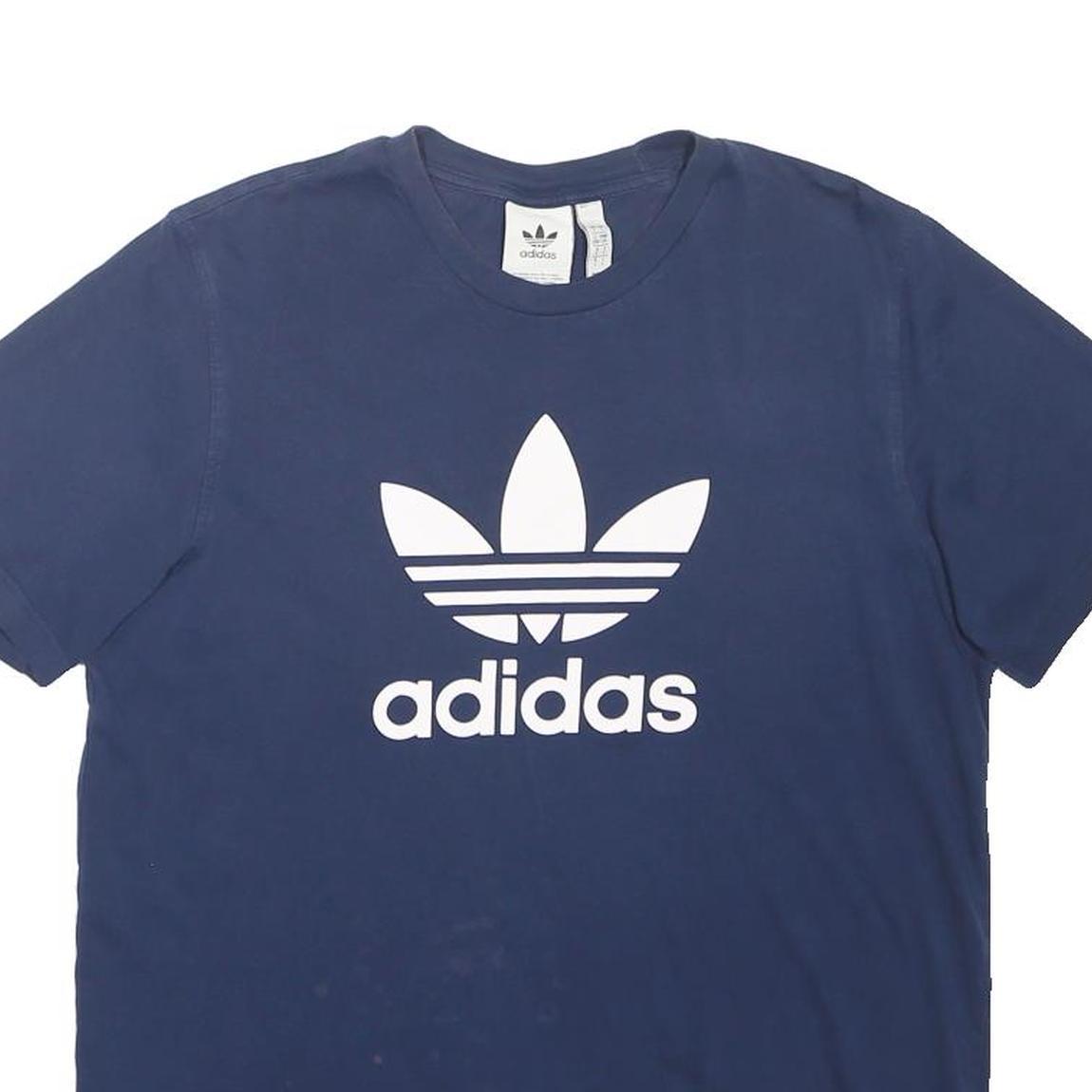 ADIDAS ORIGINALS Mens Blue Graphic T-Shirt L Short Sleeve Crew Neck Casual
