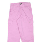 DICKIES Womens Cotton Blend Pink Relaxed Cargo Trousers W28 L27 Comfortable Fit