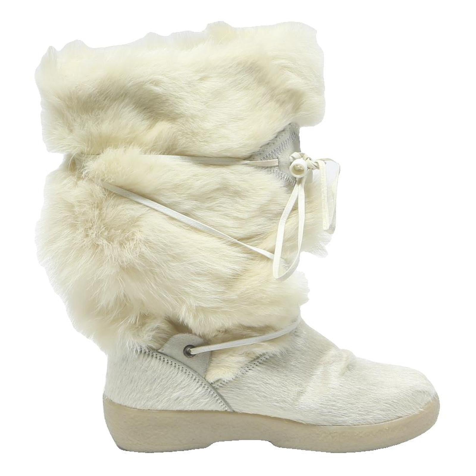 CRISTINA Womens Winter Snow Boots Ankle Synthetic White UK 4 Comfort Warm