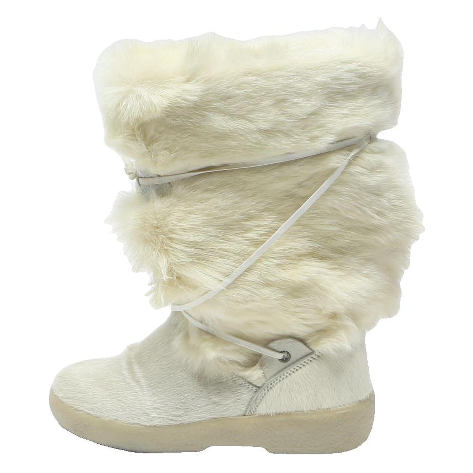 CRISTINA Womens Winter Snow Boots Ankle Synthetic White UK 4 Comfort Warm