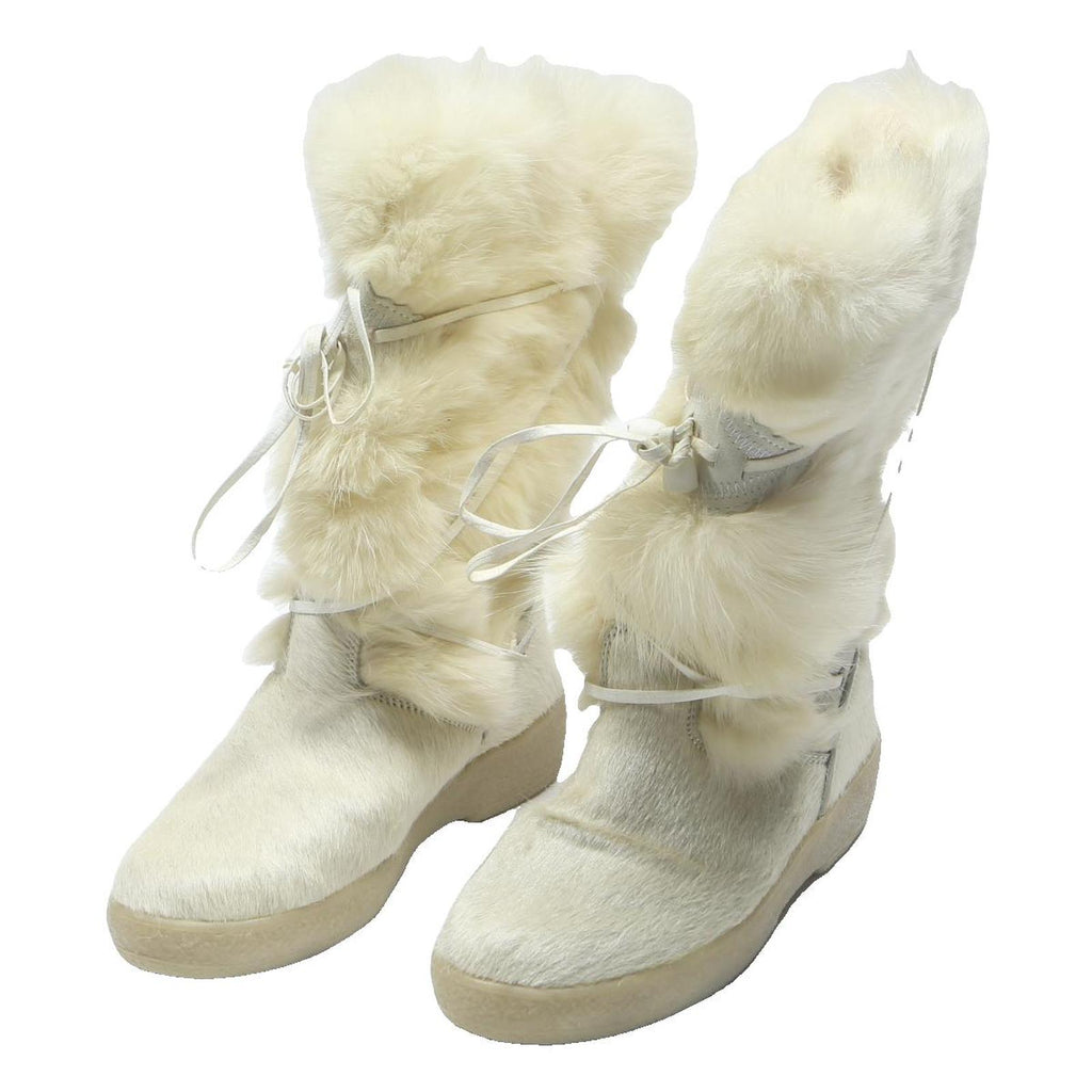 CRISTINA Womens Winter Snow Boots Ankle Synthetic White UK 4 Comfort Warm