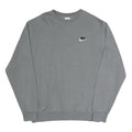 NIKE Mens Grey Crew Neck S Sweatshirt Cotton Blend Logo Pullover Casual