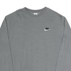 NIKE Mens Grey Crew Neck S Sweatshirt Cotton Blend Logo Pullover Casual