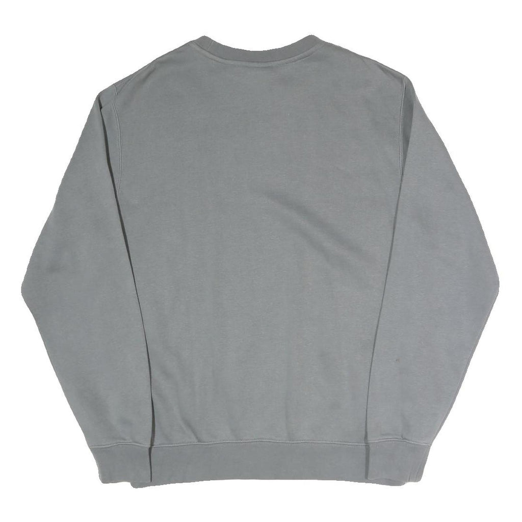 NIKE Mens Grey Crew Neck S Sweatshirt Cotton Blend Logo Pullover Casual