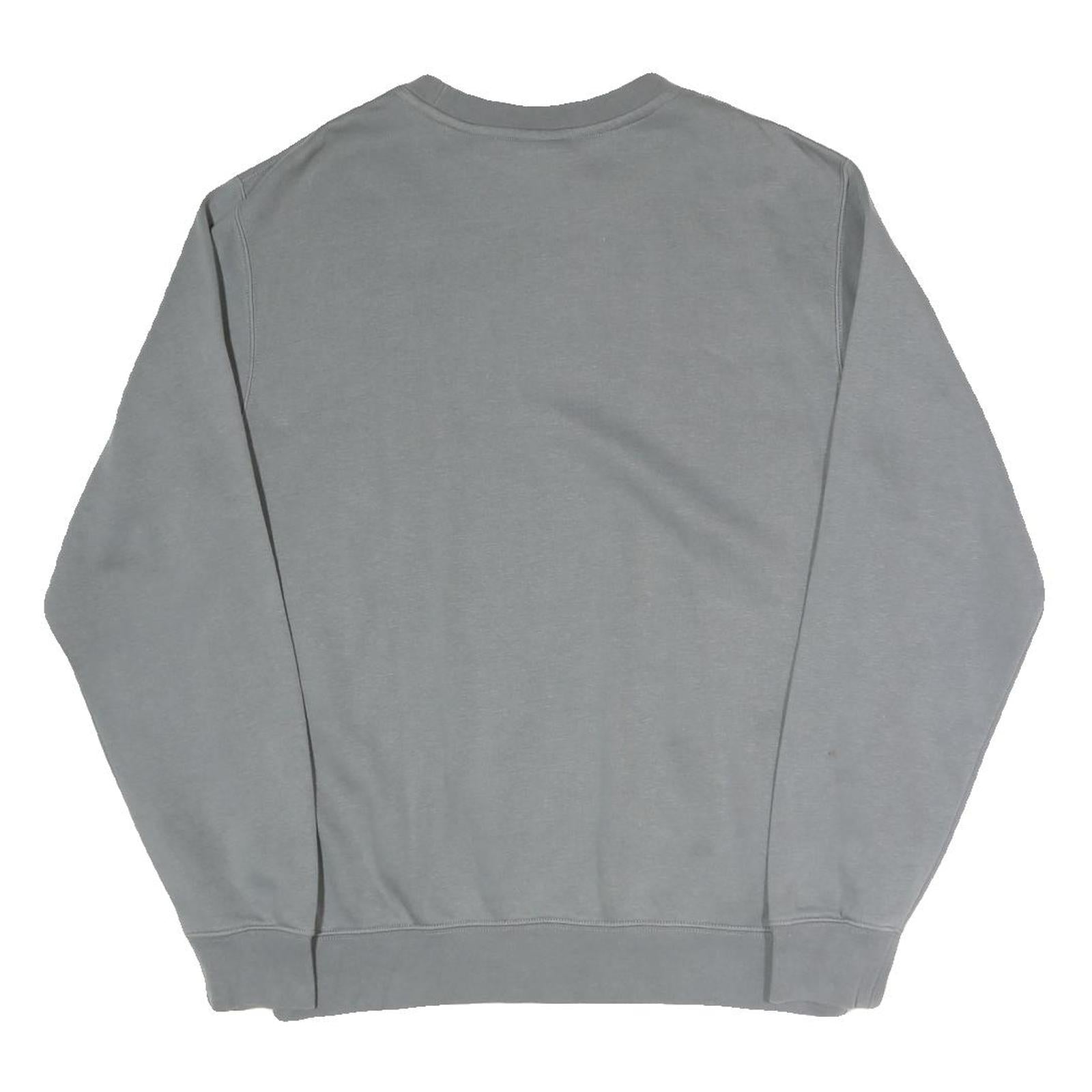 NIKE Mens Grey Crew Neck S Sweatshirt Cotton Blend Logo Pullover Casual