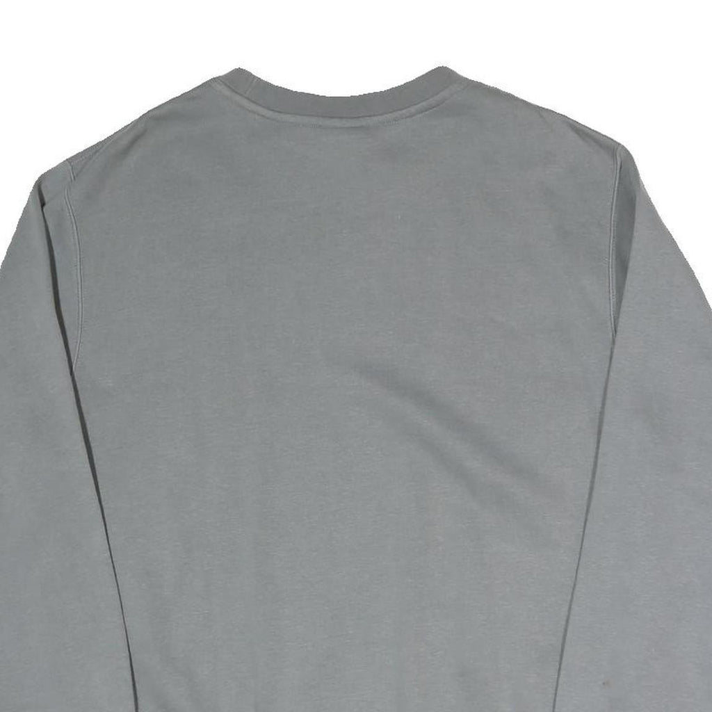 NIKE Mens Grey Crew Neck S Sweatshirt Cotton Blend Logo Pullover Casual
