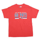 NFL Mens Red New England Patriots Go Pats Graphic T-Shirt L Short Sleeve Crew