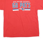 NFL Mens Red New England Patriots Go Pats Graphic T-Shirt L Short Sleeve Crew