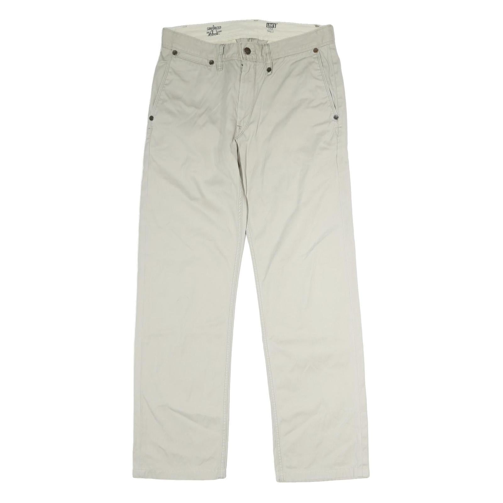 LEVI'S Mens Beige Cotton Regular Straight Trousers W31 L31 Classic Casual Pants
