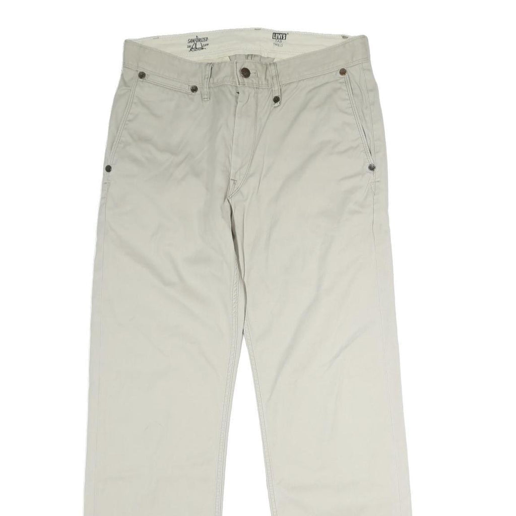 LEVI'S Mens Beige Cotton Regular Straight Trousers W31 L31 Classic Casual Pants