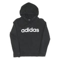 ADIDAS Womens Black Hoodie S Cotton Pullover Sportswear Sweatshirt