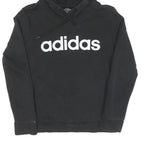 ADIDAS Womens Black Hoodie S Cotton Pullover Sportswear Sweatshirt
