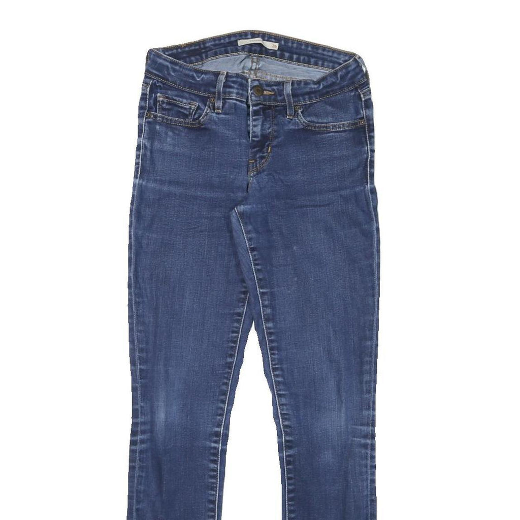 LEVI'S 711 Womens Slim Blue Denim Medium Wash Stretch W24 L27 Skinny Jeans