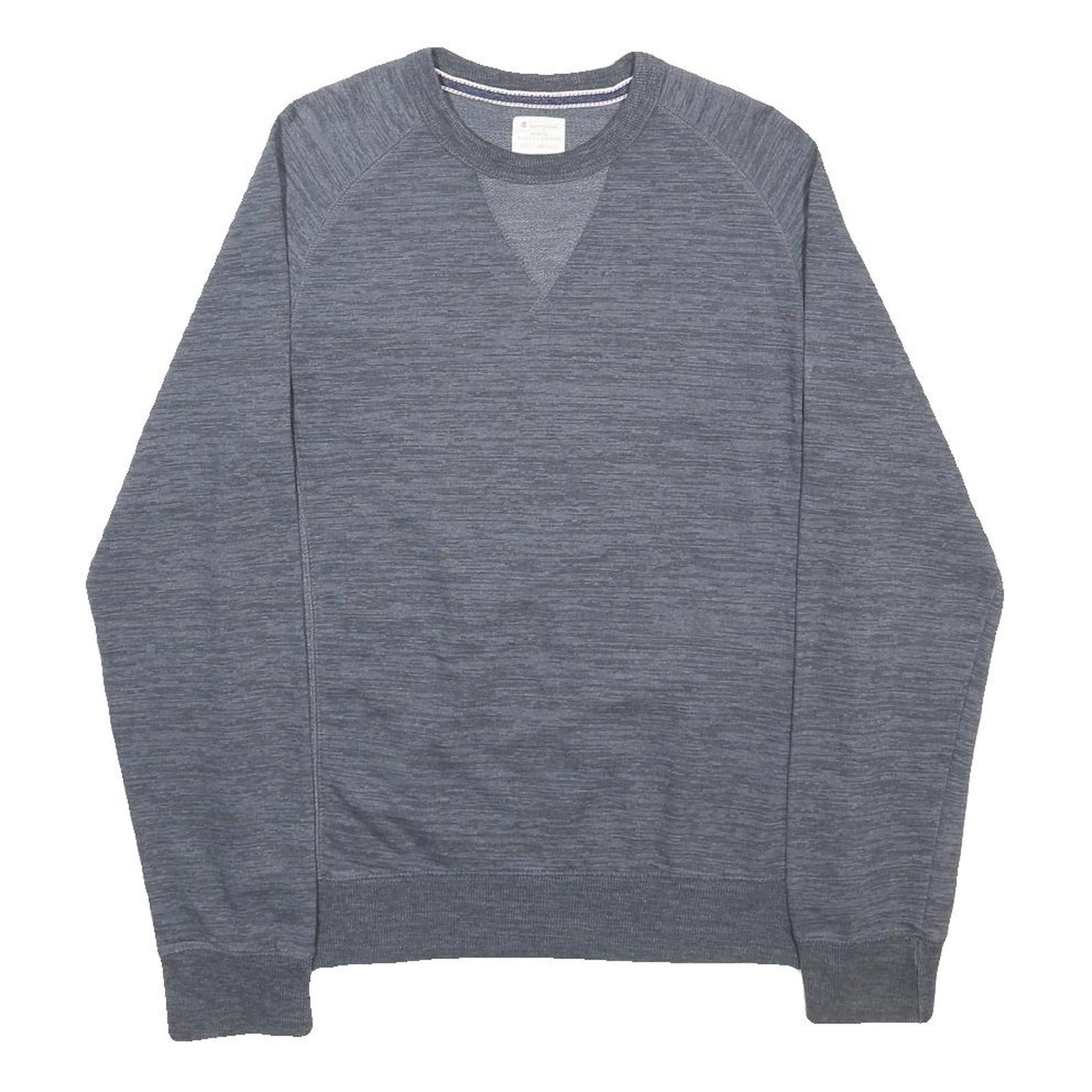 CHAMPION Mens Grey Cotton Blend Crew Neck M Sweatshirt Classic Logo Pullover