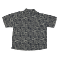 EXPRESSIONS Mens Black & Grey Patterned Short Sleeve Shirt L Cotton Blend Casual