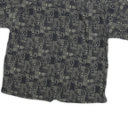 EXPRESSIONS Mens Black & Grey Patterned Short Sleeve Shirt L Cotton Blend Casual