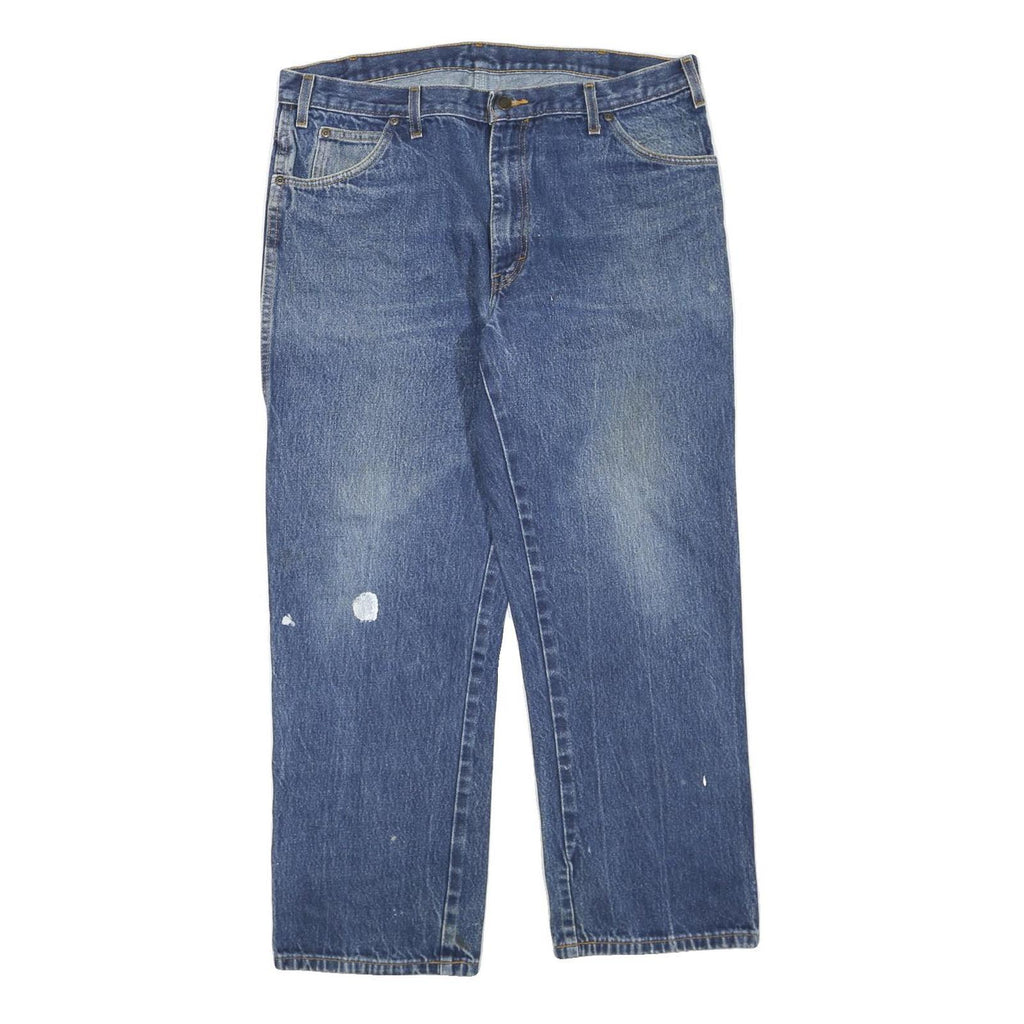 DICKIES Mens Jeans Blue Regular Straight Denim Medium W38 L28 Workwear Zip