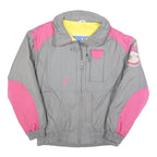 K2 Womens Grey & Pink Outdoor Jacket M Polyester Blend Zip Sports Patch